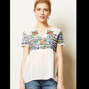 Anthropologie Vanessa Virginia Moineau Bouquet Top